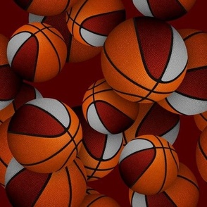 maroon gray sports team colors basketballs pattern a maroon background