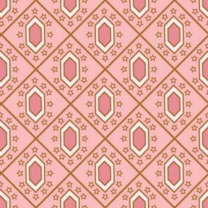 Hexagon Grid (24") - pink, cream, brown (ST2024HG)