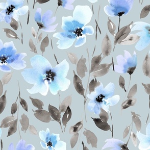 Hope Floral blue-gray large