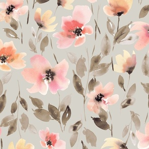 Hope Floral tan-blush large