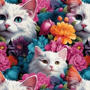 Cats in Flowers