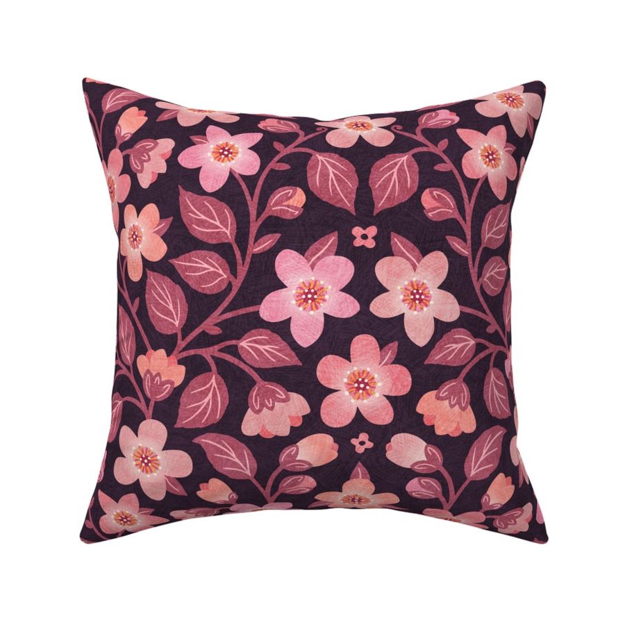 Bright Blossom, midnight plum (X-large)