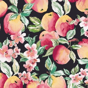 Apples watercolor garden