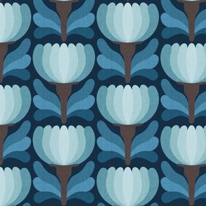Modern Retro Floral //  normal scale 0055 A // Vintage flower tulip daisy ombre fabric Aesthetic ,70 ,80 1970 1980