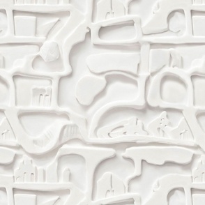 WHITE-ON WHITE SCULPTURED PORCELAIN  ABSTRACTWHITE-ON WHITE SCULPTURED PORCELAIN  ABSTRACT