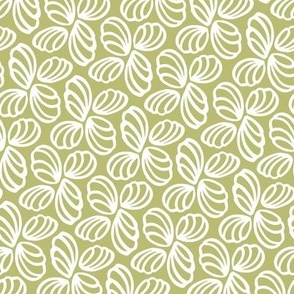 Whimsy Twirling Petals Green Banana