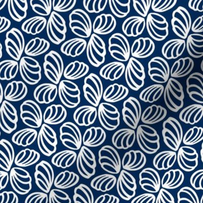 Whimsy Twirling Petals Navy Blue