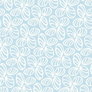 Whimsy Twirling Petals Sky Blue
