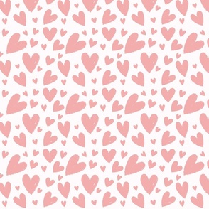 Pretty Pastel Pink Hearts, Large Scale