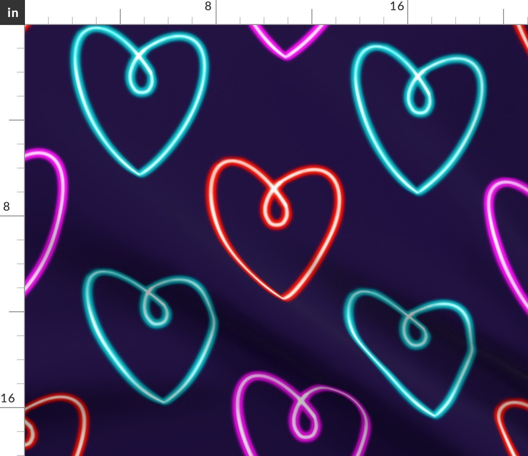 pattern heart glowing