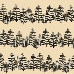 Pine trees in line