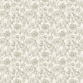 Outline floral in creamy linen