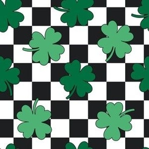 Checkered four leaf clovers