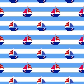 Sailing boats stripe pattern