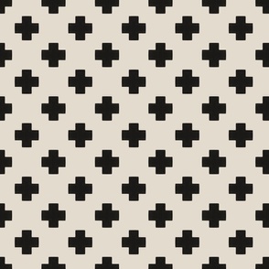 Swiss Cross Tiles -Black and Clay Small