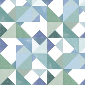 Large Colour Blocks in blue, pale green and grey