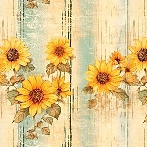 Sunflower on Distressed Wood 2