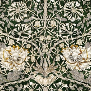 William Morris Honeysuckle - 3141 large - Gold and Green