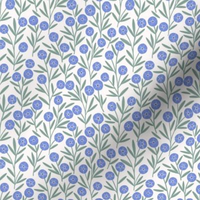 Morning Glories Floral in Blue and Green (Mini)