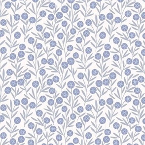 Morning Glories Floral in Muted Dusty Blue (Mini)