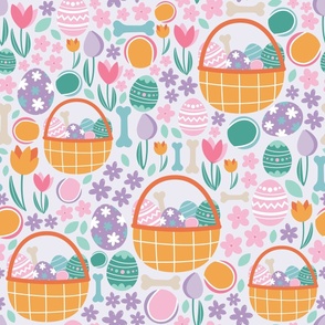 Easter Dog Floral Pattern – Large