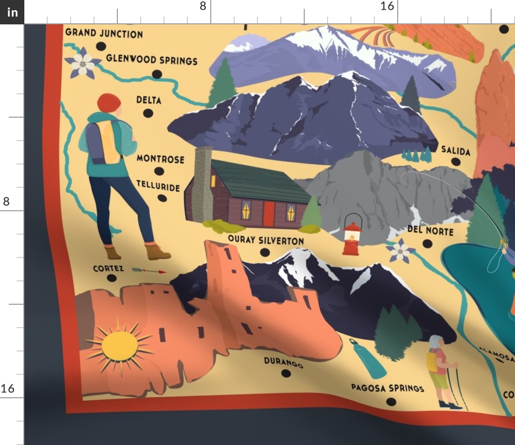 Colorado Travel Map Panel