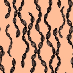 Pod Ribbons in Peach Fuzz and Black