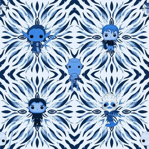 Star Warriors in Blue Toile Pattern by harmonyandpeace