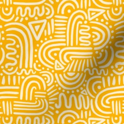 Southwest Boho Abstract Doodles - Sunshine Yellow