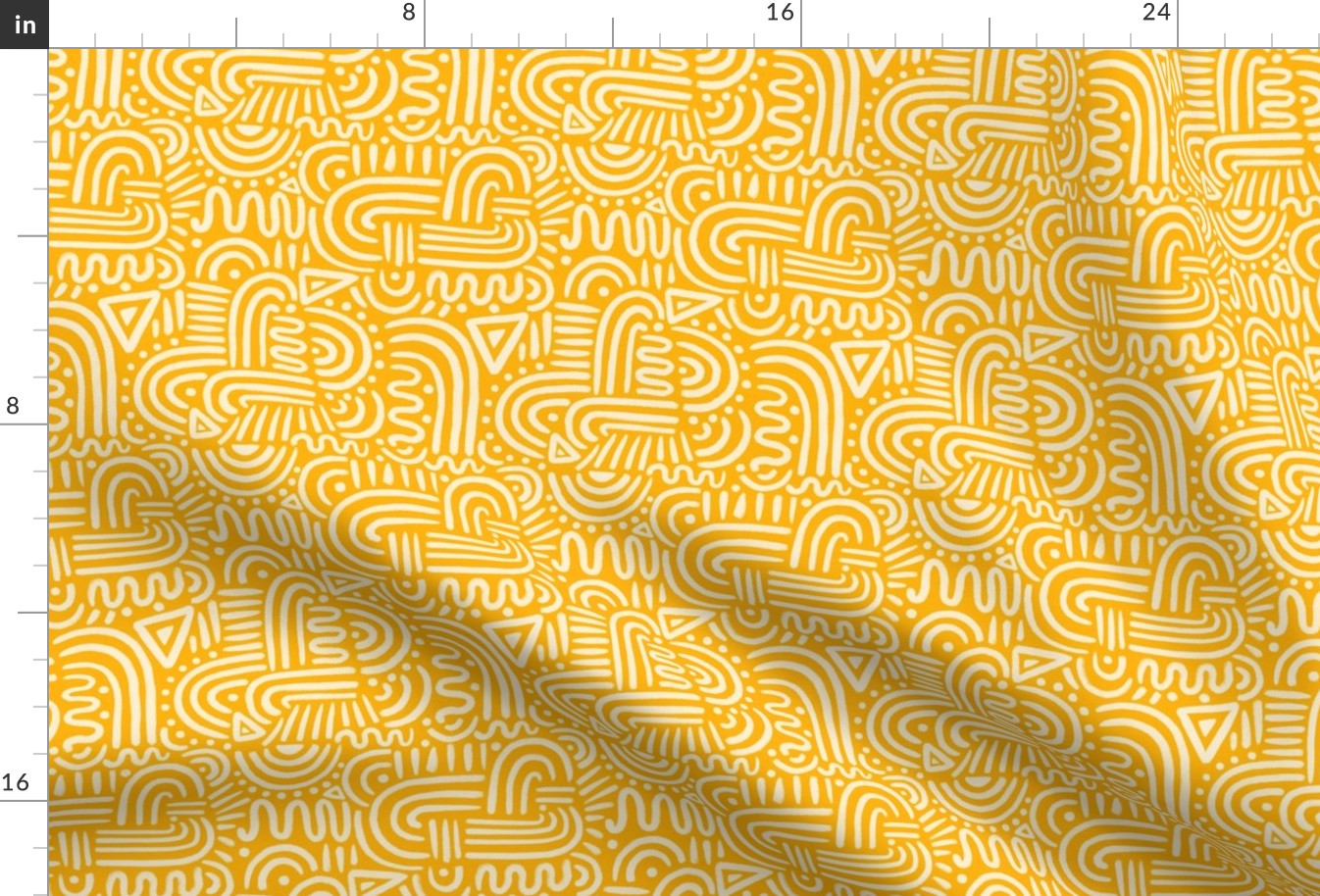 Southwest Boho Abstract Doodles - Sunshine Yellow
