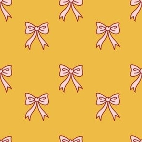 Pink and yellow French coquette bows - dainty pattern