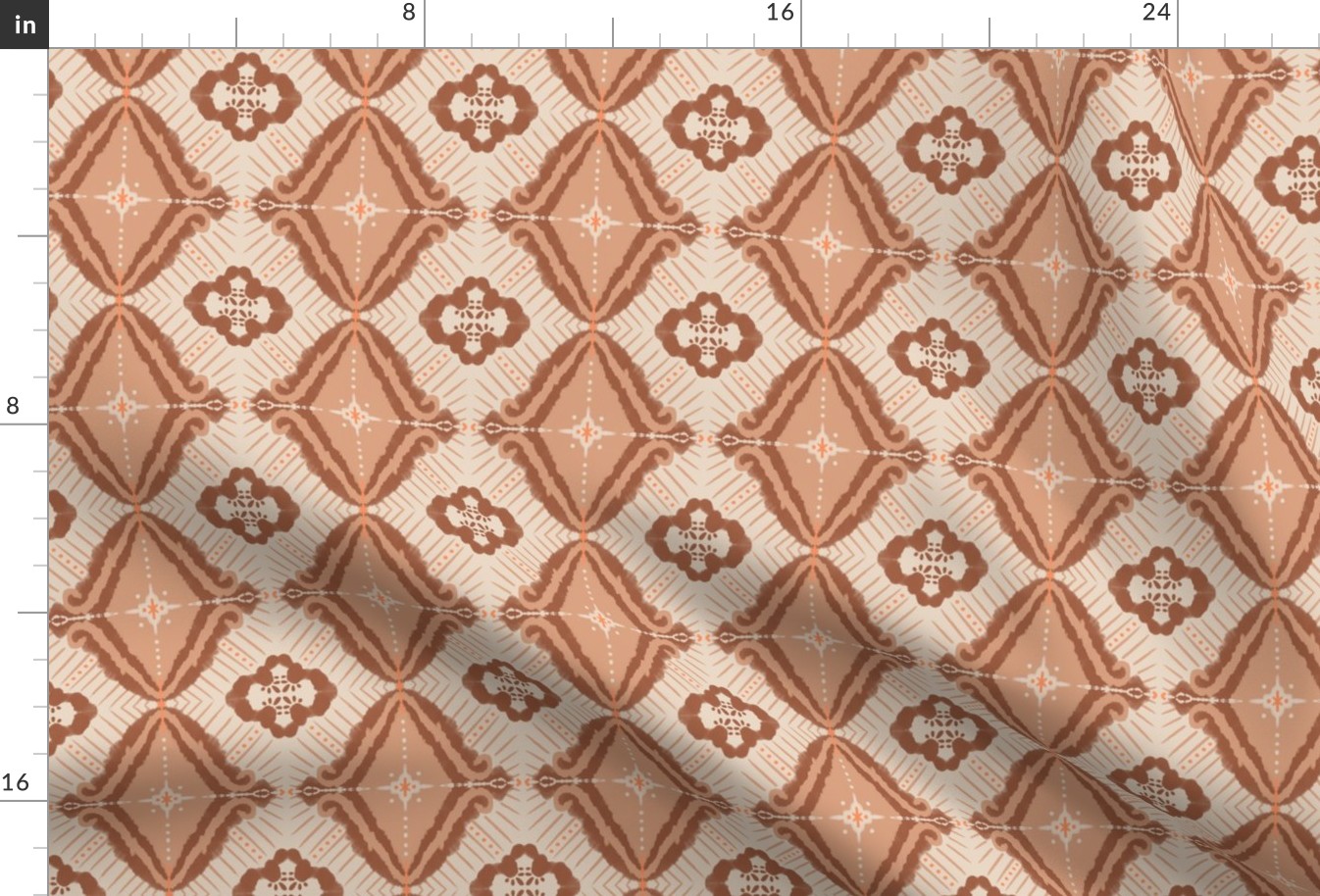 Southwest Diamond Ikat - Blush and Brown