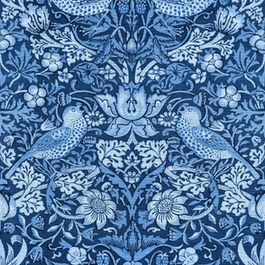 Strawberry Thief by William Morris - 3144 large  - Blue