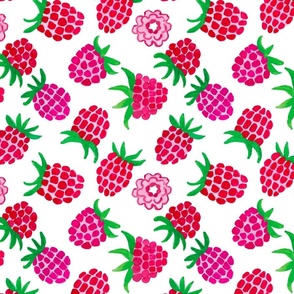 Watercolor Raspberries Fruit Pattern
