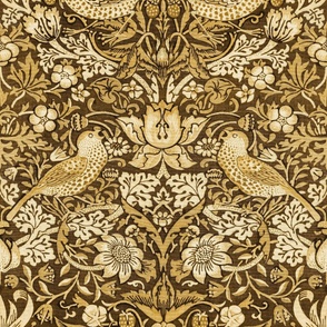 Strawberry Thief by William Morris - 3146 large - Gold