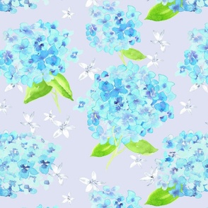 Blue Hydrangeas in Watercolor