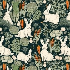 Rabbits in the vegetable garden // cute bunnies