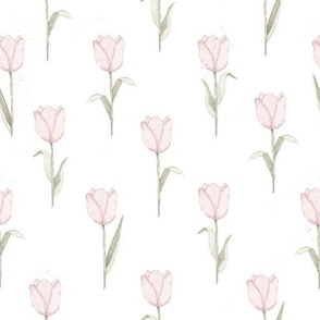 Pink floral tulips-Medium scale