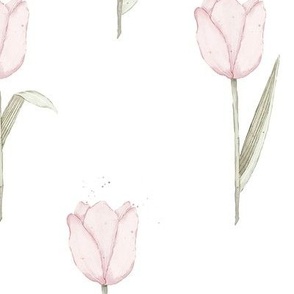 Pink floral tulips-Large scale
