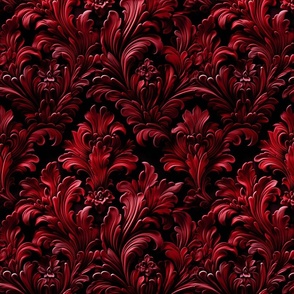 FAUX DRAPERY VELVET CURTAIN RED 3 FLWRHT