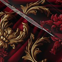 FAUX DRAPERY VELVET CURTAIN RED 6 FLWRHT