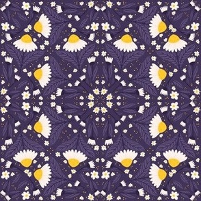 Radiant Petals - Violet Midnight - Rotated