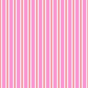 candy stripes, stripy coordinate coral pink and pink, orange, small scale