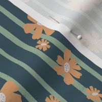 Verdant Stripe - Minimal Floral pattern 