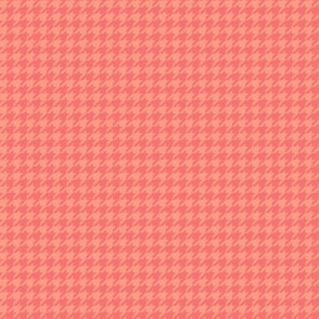 Peachy Bite Dark/ Large Scale / Houndstooth Plaid in Pastel Coral Pink