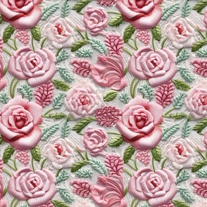 Lace Roses Fabric, Wallpaper and Home Decor