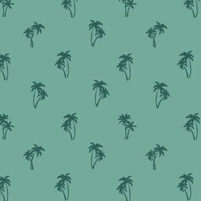 Ditsy Palm Trees tonal teal