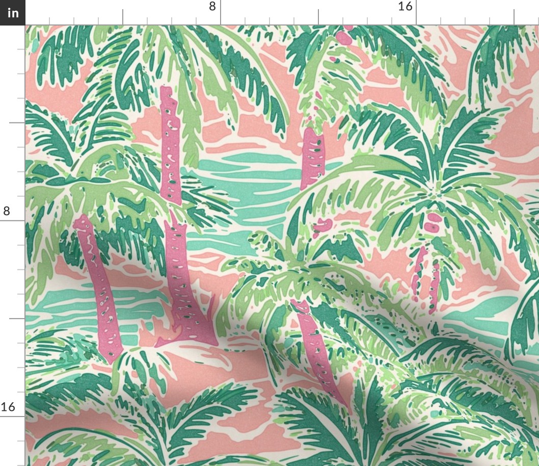 Island Tropical Palm Trees Vintage Southern Decor