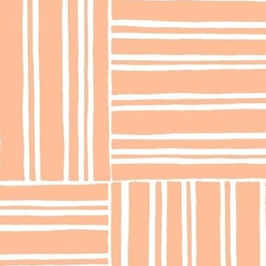 Peach Fuzz Hand Drawn Block Stripes Square Geometric Large