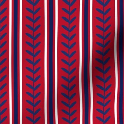 Bigger Scale Team Spirit Baseball Vertical Stitch Stripes in Washington Nationals Red and Blue